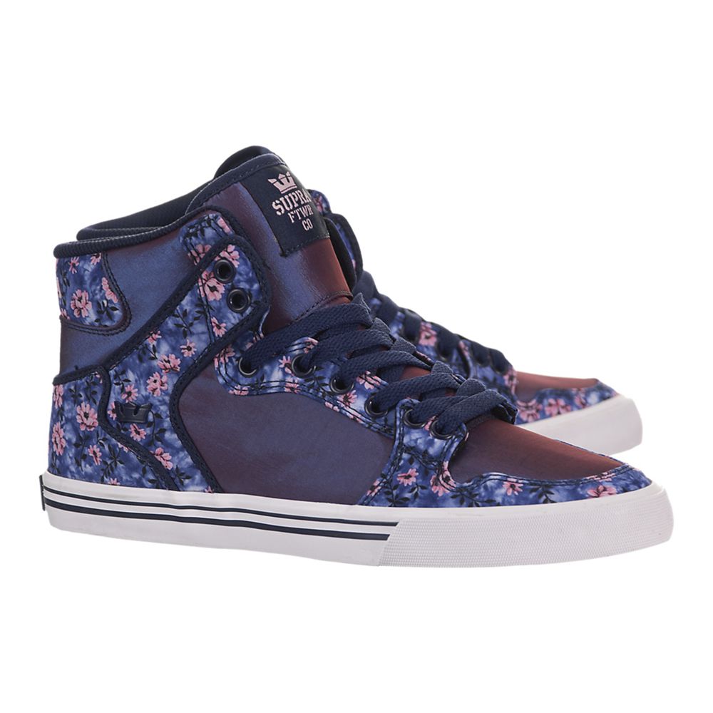 Baskets Montantes Supra Vaider Violette Purple/Floral-White Femme | BET-27662473